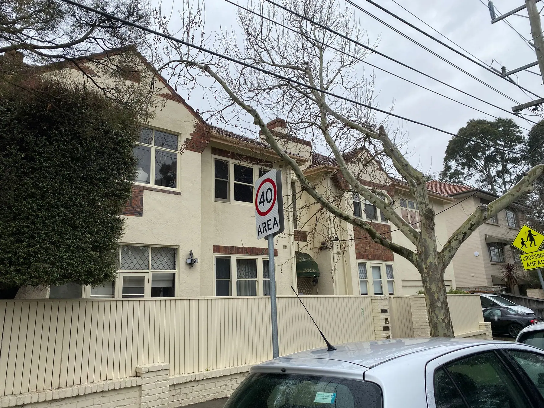 Completed front elevation at Leicester Lodge, 213 Dandenong Road