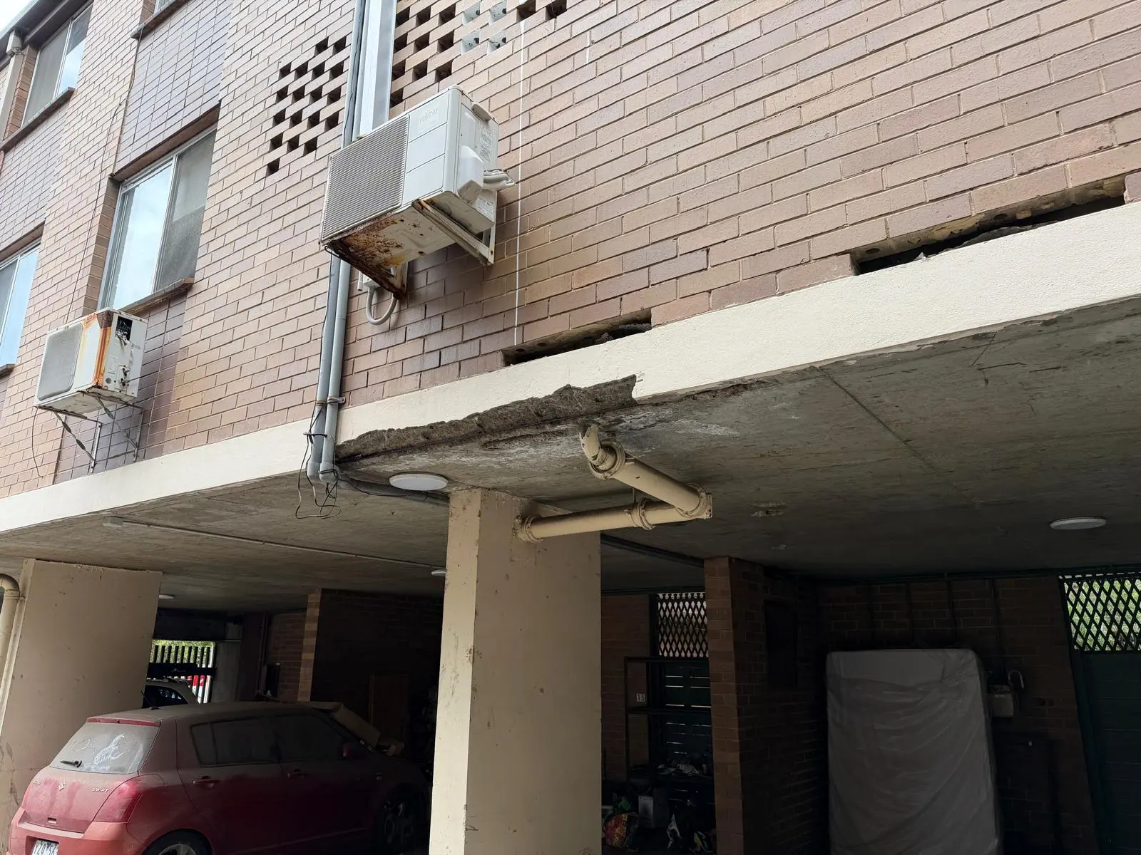 Concrete deterioration before repairs at 26 Lansdowne Road, photograph 10