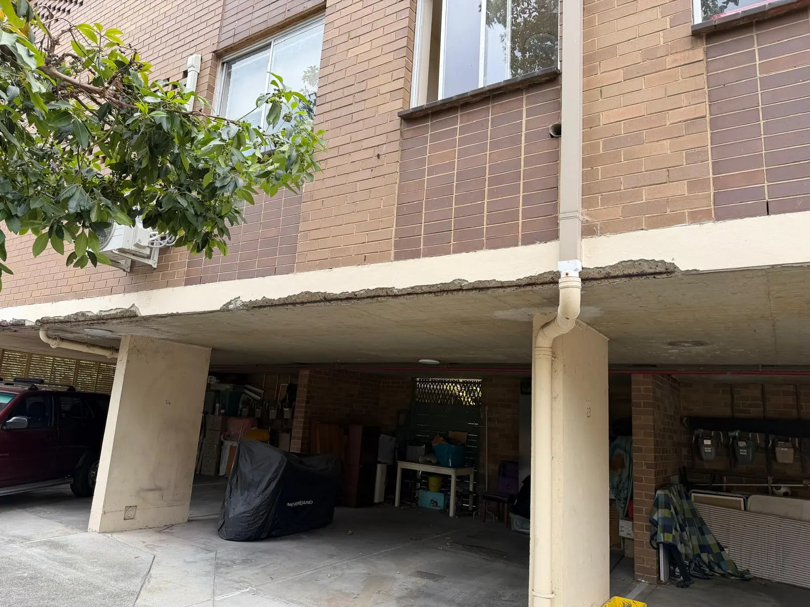 Concrete deterioration before repairs at 26 Lansdowne Road, photograph 3
