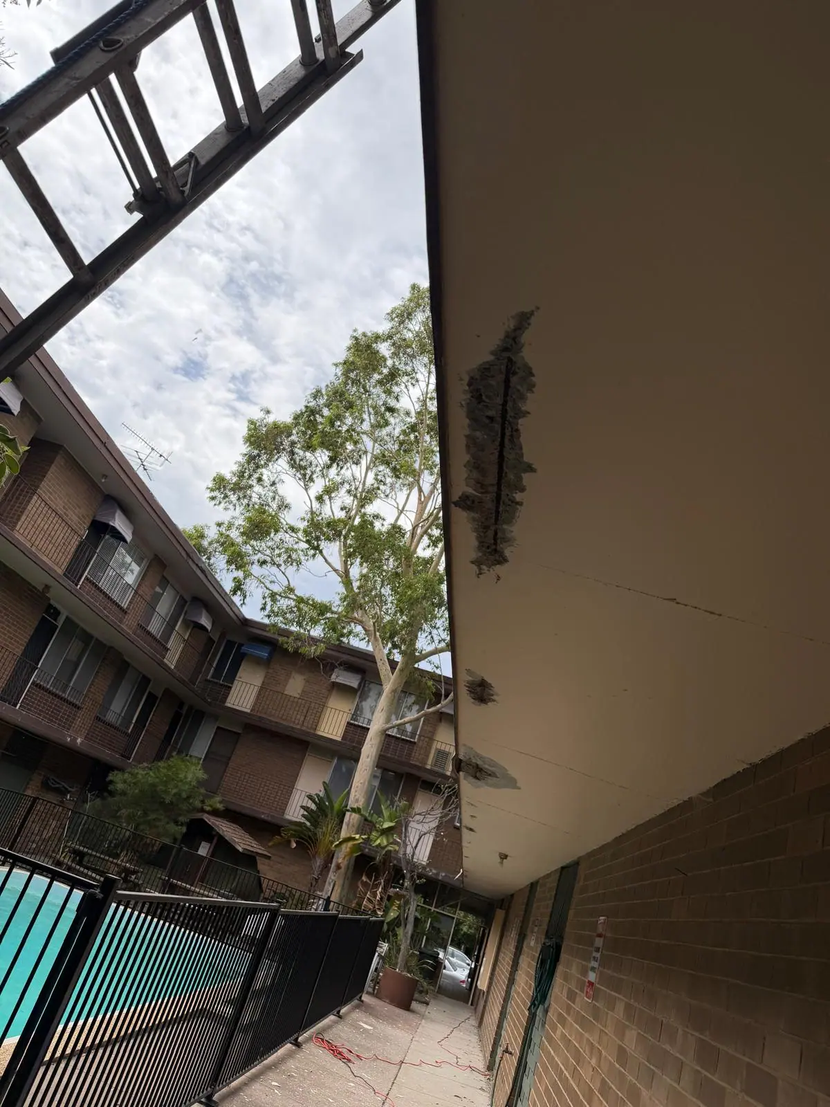 Concrete deterioration before repairs at 26 Lansdowne Road, photograph 9